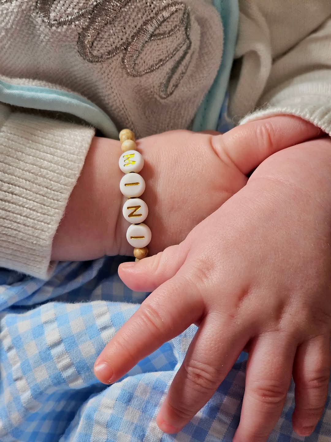 "Mini" or Custom Text, Baby Bracelet.