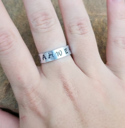 "Yahweh" or "YHWH" Adjustable Ring